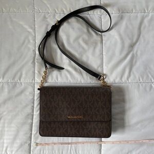 Michael Kors Black and Brown Crossbody Bag